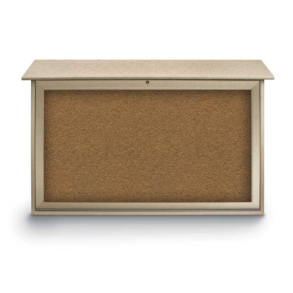 Indoor Enclosed Combo Board, 42"x32", Bronze Frame/Black & Cork